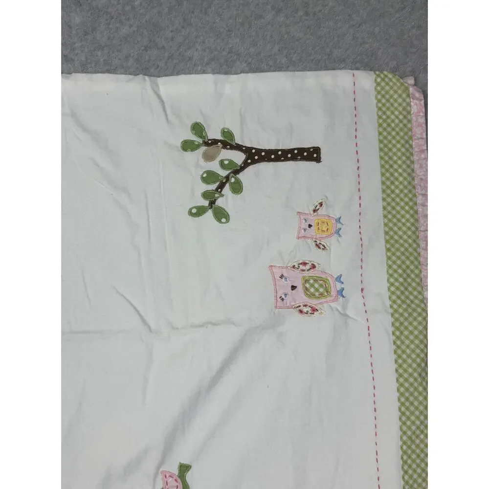 Pottery Barn Kids Hayley Bird Owl Print Set Of 2 Valance Curtains